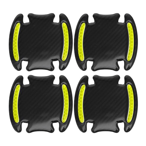 Motoforti Universeller Autotürgriffbecherabdeckungsschutzfilm reflektierende Aufkleber gegen Kratzer, Epoxidharz, Schwarz Grün, 4 Stück von Motoforti