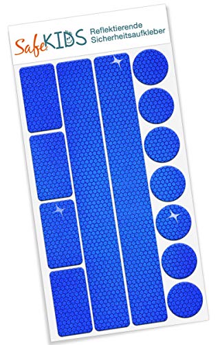 Motoking Reflektorenaufkleber, Punkte & Streifen, Blau von Motoking