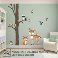 Kinderzimmer Wand Dekor Alter Baum Aquarell Tiere Fuchs Reh Eule Waschbär Vögel Aufkleber Neutral Einfach Zu Anbringen Kinderzimmer Wand Dekor Alter Baum Aquarell Tiere Fuchs Reh Eule Waschbär Vögel Aufkleber Neutral Einfach Zu Anbringen von Motomoms