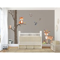 Waldbäume Kinderzimmer-Dekor 1 Alter Baum Aquarell Tiere Fuchs Hirsch Eule Vögel Wandtattoo Mädchen Junge Neutral Kinderzimmer Einfach Zu Waldbäume Kinderzimmer-Dekor 1 Alter Baum Aquarell Tiere Fuchs Hirsch Eule Vögel Wandtattoo Mädchen Junge Neutral Kinderzimmer Einfach Zu von Motomoms