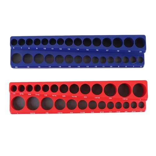 MotorMinds 3/8 -Zoll -Antriebsantrieb Magnethöhle Organizer Leistungsstarker Magnetmetrik SAE -Sockelhalter Tabletts 2pcs von MotorMinds