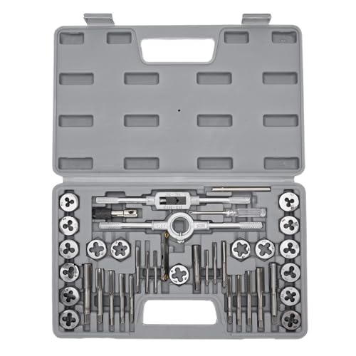 MotorMinds 40 Stück SAE TAP & DIE SET 4 Bis 1/2 Zoll Legierung Stahl UNC Cool Unfeiner NPT-Gewindegewinde-Werkzeugkit Kit von MotorMinds