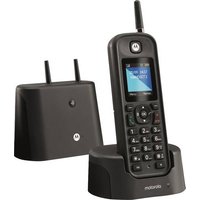 Motorola O201 DECT Schnurloses Telefon analog Freisprechen, Outdoor, wasserdicht, stoßfest Schwarz von Motorola