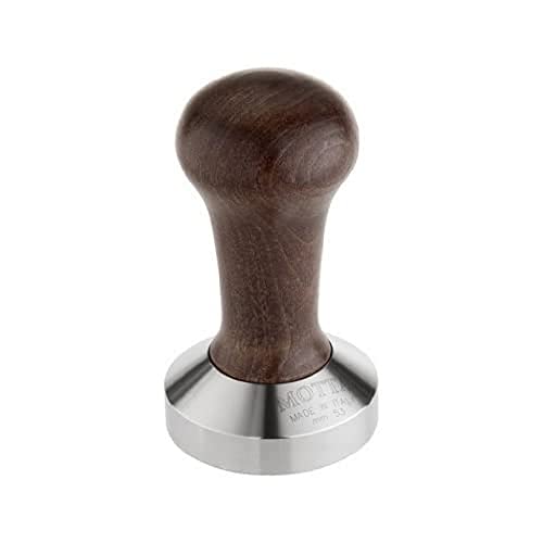 Motta 8140/M Tamper aus Edelstahl mit braunem Echtholzgriff, 53 mm/planar von Motta