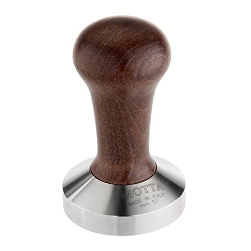 Motta 8170/M Professional Flat Base Coffee Tamper, 57mm, Brown Handle von Motta