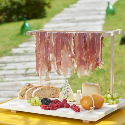 Mottinox - Tablett für Aperitif aus 100% Buchenholz, zum Aufhängen von Schinken, zerlegbar, 37 x 49 x 27 cm von Mottinox