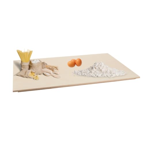 Mottiwood Nudelbrett aus Pappelholz, Nudeltrockner für Pizza und Kuchen, Nudelbrett, mit rutschfester Stufe, kneten und ausrollen (60 x 80 cm) von Mottiwood