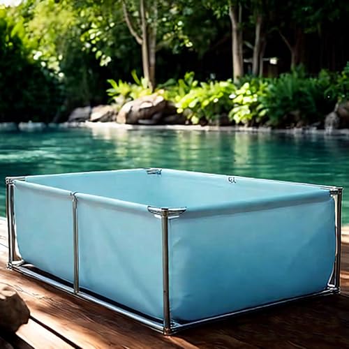 Moubhjd Aquarium Pool Teich Multifunktions PVC Segeltuch Pool für Teiche mit Ablassventil Langlebiger Pool oberirdisch Segeltuch Fischteich für Zucht Koi für Garten Lrrigation Wasserspeicher von Moubhjd