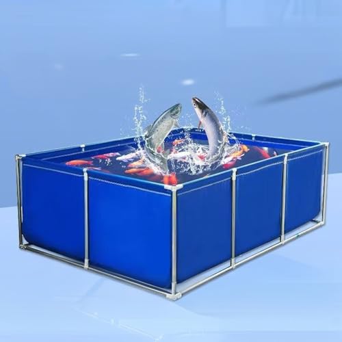 Moubhjd Aquariumbecken mit Ablassventil, PVC Planenbecken für Teiche mit Ablassventil, Segeltuch Rahmen Fischteich, Oberirdische Fischteiche mit Halterung(Größe:L300xW300xH100cm) von Moubhjd