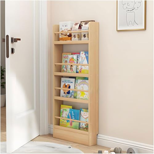 Moubhjd Floor Bookcases Display Racks Thin 10cm The Open Storage Rack Shelf Book Shelf for Bedroom, Living Room,Home Office(Size：80x10x120cm von Moubhjd