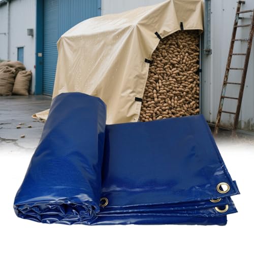 Moubhjd Moubhjd Premium Abdeckplane mit Ösen,400 g/m²PVC Ripstop-Gewebe Reißfest & Wasserdicht,Universell für Pool,LKW,Holz Gartenmöbel,Abdeckung,Schutzplane,Gewebeplane(Color：Bleu,Size:2x7m) von Moubhjd