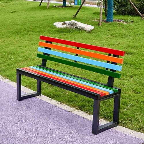 Moubhjd Outdoor Bank Metall Terrassenbank mit Rückenlehne Strapazierfähige Allwetter Garten Terrasse Sitzgelegenheit Stilvolle & Bequeme Veranda Möbel für Entspannung, Parks & Terrassen(Größe:100cm) von Moubhjd
