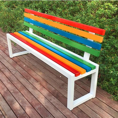 Moubhjd Outdoor Bank Metall Terrassenbank mit Rückenlehne Strapazierfähige Allwetter Garten Terrasse Sitzgelegenheit Stilvolle & Bequeme Veranda Möbel für Entspannung, Parks & Terrassen(Größe:100cm) von Moubhjd