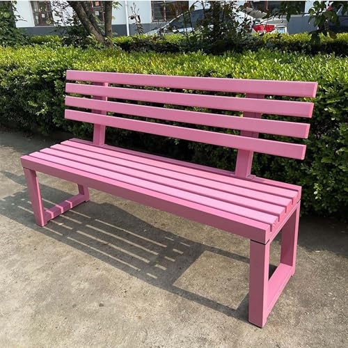 Moubhjd Outdoor-Bank mit Rückenlehne, mit Rückenlehne Strapazierfähige Allwetter Garten Terrasse Sitzgelegenheit Stilvolle & Bequeme Veranda Möbel für Garten,Terrasse,Veranda und Park(Größe:100cm) von Moubhjd