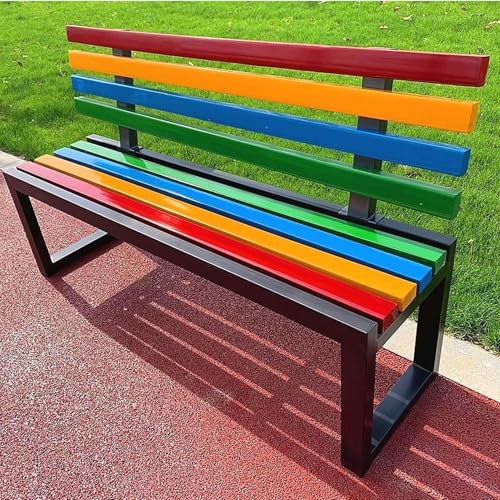 Moubhjd Outdoor-Bank mit Rückenlehne, mit Rückenlehne Strapazierfähige Allwetter Garten Terrasse Sitzgelegenheit Stilvolle & Bequeme Veranda Möbel für Garten,Terrasse,Veranda und Park(Größe:150cm) von Moubhjd