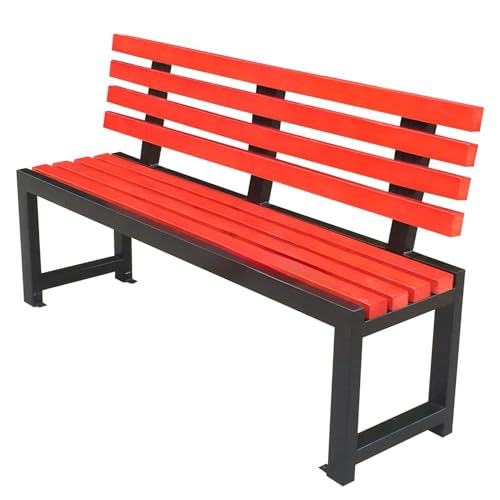 Moubhjd Outdoor-Bank mit Rückenlehne, mit Rückenlehne Strapazierfähige Allwetter Garten Terrasse Sitzgelegenheit Stilvolle & Bequeme Veranda Möbel für Garten,Terrasse,Veranda und Park(Größe:120cm) von Moubhjd