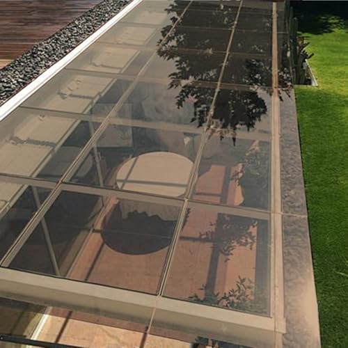 Moubhjd Polycarbonatplatten Dachplatten,1mm Braune Klare Acryl-Kunststoffplatte,Schlagfestes PC Platten,Isolierplatten,Gewächshaus-Außen Terrassen Dach Regen Abdeckung(Size:0.5×3m) von Moubhjd