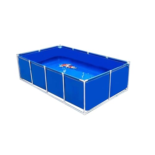Moubhjd Robuster PVC Fischteich mit Abfluss,Segeltuchbecken mit Stahlgestell für Outdoor Aquakultur, Wasseraufbewahrung&Gartenteich,Flexibel&langlebig(Größe:L100xW100xH90cm) von Moubhjd