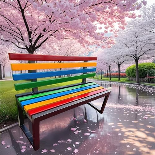 Terrassenbänke für den Außenbereich, Gartenbank, Metallrahmen, für den Garten, die Terrasse, das Picknick im Eingangsbereich, den Park, das Zweisitzersofa für die Rasenveranda im Freien(Size：100cm） von Moubhjd