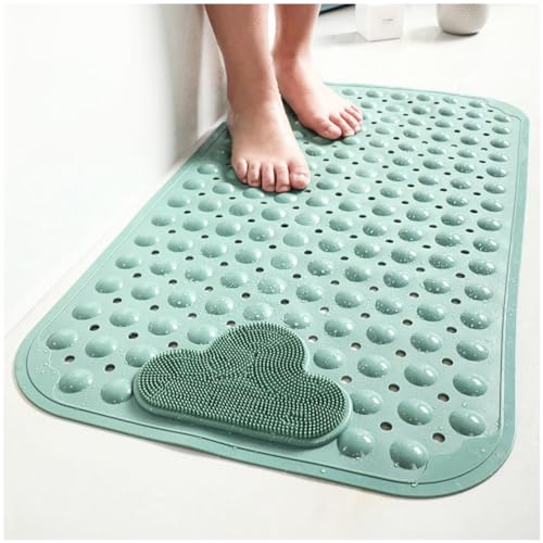 Moulaelos Duschmatte rutschfest, 90 x 60 cm rutschfeste Badematte mit Saugnäpfen, Duscheinlage Komfort Massage, Antirutschmatte Dusche Maschinenwaschbar, Grün von Moulaelos