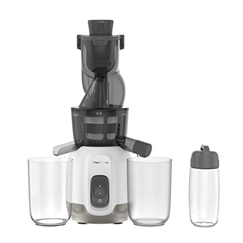 MOULINEX Ultra Juice Entsafter für Kaltsaft 2 Filter Trinkflasche 600 ml extra breit 85 mm Automatisches Programm Easy Clean Entsafter für ganze Früchte und Gemüse, leise, 200 W, ZU600110 von Moulinex