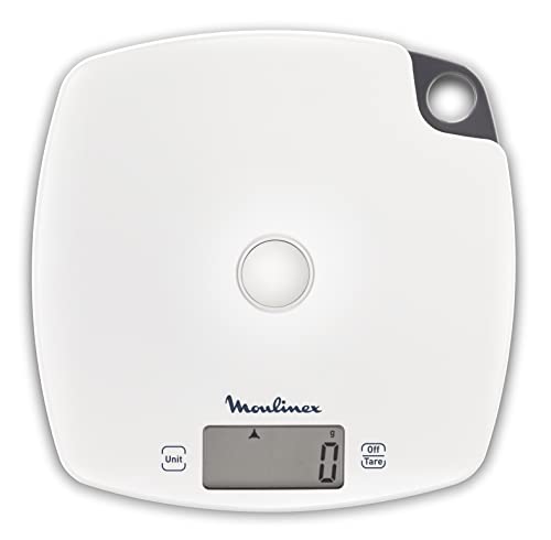 Moulinex BN1000 Compliss Küchenwaage, Kapazität bis 5 kg, LCD-Display, Tara-Funktion, Haken zum Aufhängen, Weiß von Moulinex