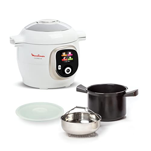 Moulinex Cookeo Multicuiseur intelligent, Capacité 6 L, Haute pression, Ecran intuitif, Guide de cuisson pas à pas, Couvercle de conservation, Application dédiée, 150 recettes, Blanc CE85CA10 Moulinex Cookeo Multicuiseur intelligent, Capacité 6 L, Haute pression, Ecran intuitif, Guide de cuisson pas à pas, Couvercle de conservation, Application dédiée, 150 recettes, Blanc CE85CA10 von Moulinex