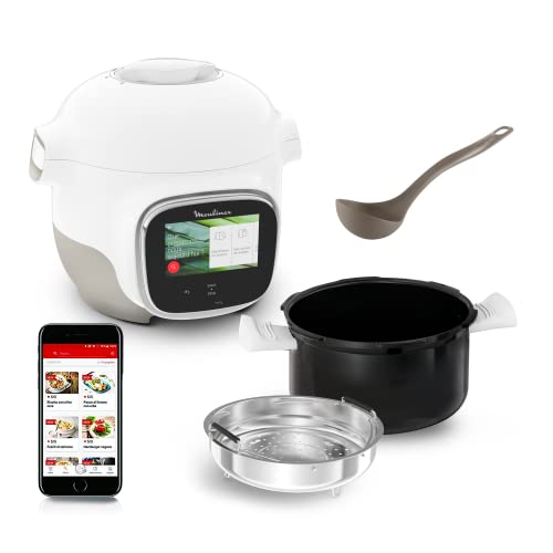 Moulinex Cookeo Touch Mini WiFi Multicooker, 2 l, ideal für 2 Personen, Hochdruckkocher, Konnektivität, Touchscreen, unbegrenzte Rezepte, dedizierte Anwendung YY5132FB von Moulinex