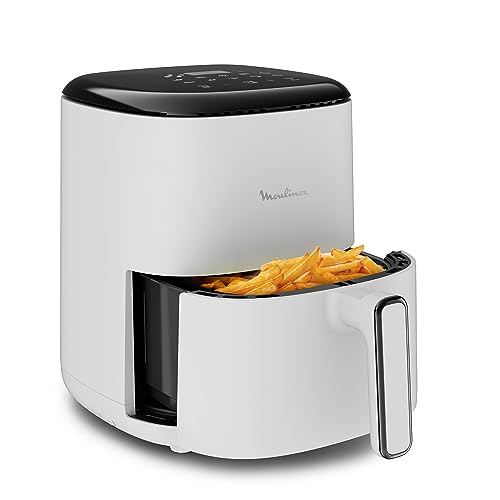 Moulinex Easy Fry & Grill Vision 3 L, Luftfritteuse und Grill mit Fenster, 70% Energieeinsparung, schnelles Kochen, 10 Funktionen, Extra Crisp-Technologie, Schwarz, EZ5068 von Moulinex