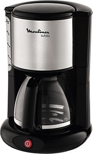 Moulinex FG360811 Glas-Kaffeemaschine Subito edelstahl Matt, Schwarz, 15 Tassen von Moulinex