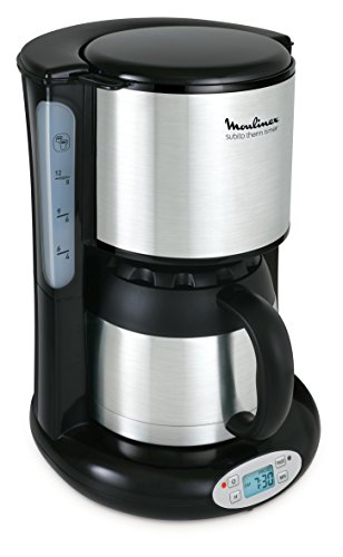 Moulinex FT3628 Thermo-digitaler Timer Kaffeemaschine Subito, 4 Programme, Isolierkanne, 0,9 L, edelstahl/matt schwarz von Moulinex