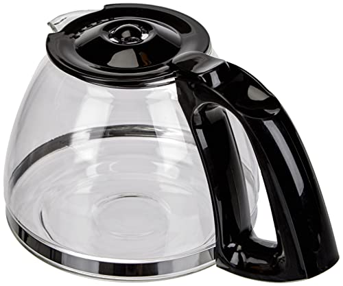 Moulinex FH900110 - Kanne mit Deckel und Tropfschutzsystem, Glas, Schwarz/Transparent, 1,25 Liter, für Subito-Filterkaffeemaschinen (FG110800 und FG110510) von Moulinex