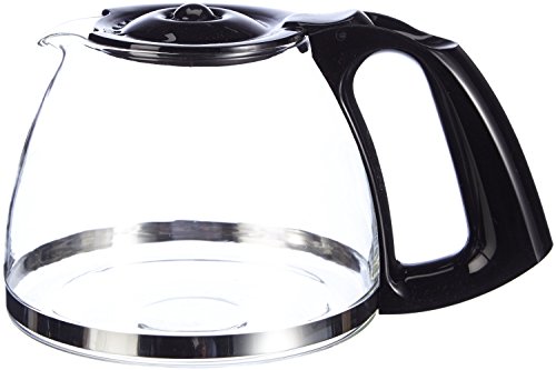 Moulinex FH900110 - Kanne mit Deckel und Tropfschutzsystem, Glas, Schwarz/Transparent, 1,25 Liter, für Subito-Filterkaffeemaschinen (FG110800 und FG110510) von Moulinex