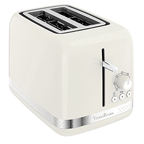 Moulinex LT300 Toaster Soleil Toaster, 7 Bräunungsstufen, Stoppfunktion, Auftauen, Aufwärmen, variable Fächerbreite, Zangenzubehör, elfenbein von Moulinex