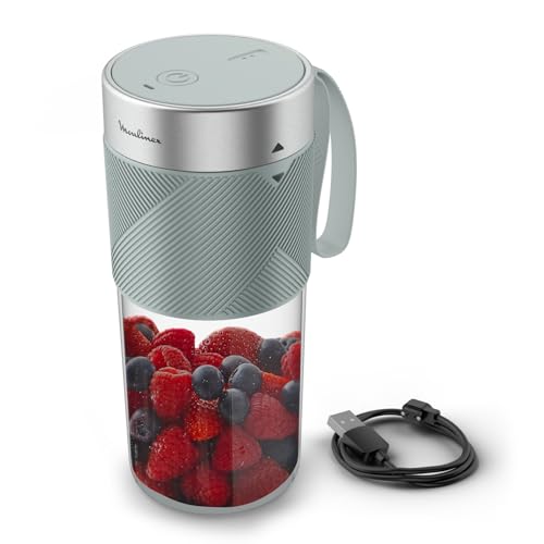 Moulinex Lightmix, tragbarer Standmixer, kabellos, 300 ml, leistungsstark, wiederaufladbar, Eukalyptus LM1C0410 Moulinex Lightmix, tragbarer Standmixer, kabellos, 300 ml, leistungsstark, wiederaufladbar, Eukalyptus LM1C0410 von Moulinex