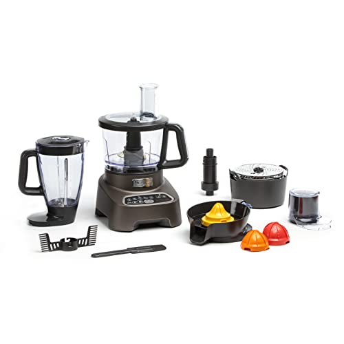 Moulinex Multifunktions-Küchenmaschine, Mixer für Smoothies und Shakes, 6 Geschwindigkeitsoptionen, 2 Motorausgänge, 10 Zubehörteile, verstärkte Sicherheit, DoubleForce Silver FP827E10 von Moulinex