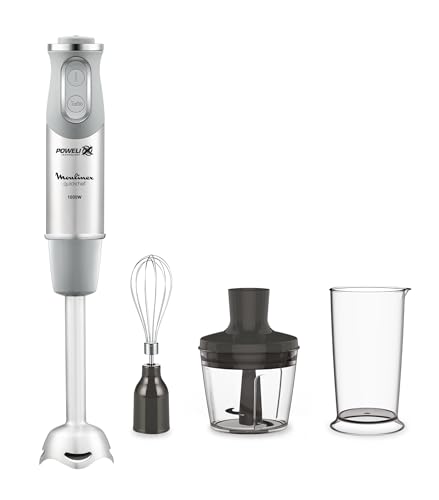 Moulinex Quick chef Quickchef – Stabmixer mit 3 Zubehör, Edelstahl, 10 Geschwindigkeiten, 1000 W von Moulinex