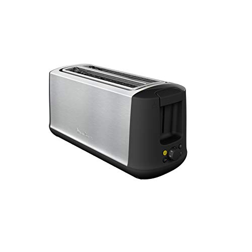 Moulinex Subito 4 Toaster, 2 lange Schlitze, 1700 W, Eco-Modus, Thermostat 7 Positionen, Brotzentrierung LS342D10, Edelstahl von Moulinex