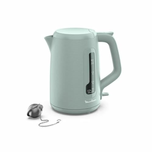 Moulinex Wasserkocher, 1,7 l, Anzeige 1 Tasse, Antikalkfilter, Teesieb inklusive, einfaches Befüllen und Reinigen, Abschaltautomatik, elegantes Design, Eukalyptus Morning BY2M1310 von Moulinex