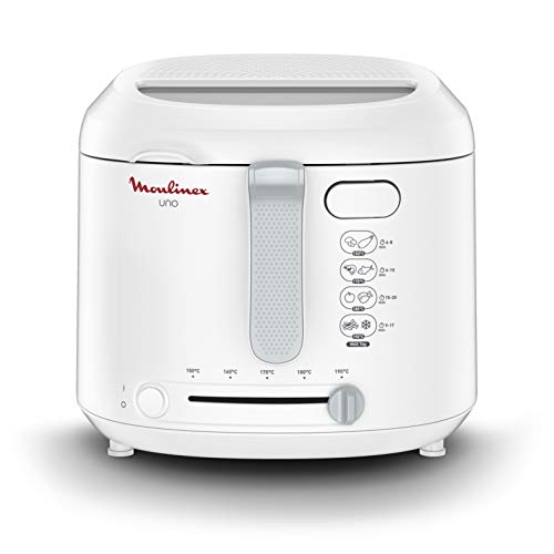 Moulinex AF2031 Fritteuse, Uno, Kapazität 1 kg für 4 Personen, Öl-Fassungsvermögen 1,8 l, Weiß Moulinex AF2031 Fritteuse, Uno, Kapazität 1 kg für 4 Personen, Öl-Fassungsvermögen 1,8 l, Weiß von Moulinex