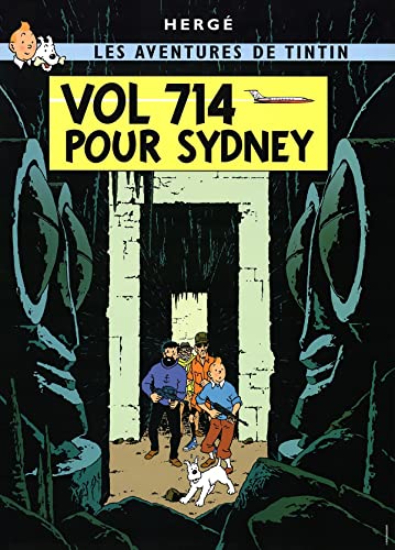 Herge Les Aventures de Tintin: Vol 714 Pour Sydney, 69,8 x 50,2 cm, Gelb / Grün von Moulinsart