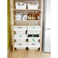Personalisierter Vinylaufkleber Recycling - Ikea Sortera Hack Recycling-Organisationsbehälter von MoumoussCreations