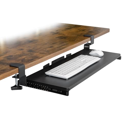 Tastaturablage unter dem Schreibtisch, ausziehbar, mit extra stabiler C-Klemmhalterung, 76,2 cm breit von Mount-It!