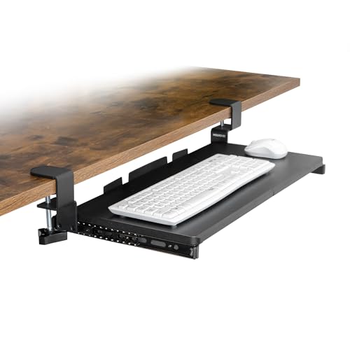 Tastaturablage unter dem Schreibtisch, ausziehbar, mit extra stabiler C-Klemmhalterung von Mount-It!