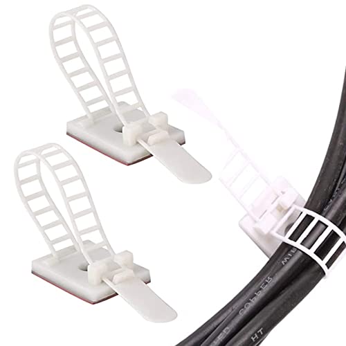 50 Pieces Self-Adhesive Cable Clips, Adjustable Cable Clamp, Cable Attachment Cable Holders, 3M Self-Adhesive Cable Clips for Cable Management at The Desk in The Home, Office von Mount Kumgang