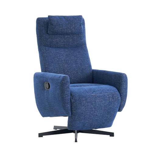 022 Bequemer Relaxsessel mit Liegefunktion – Chenille Fernsehsessel mit Fußstütze, drehbarer Stillsessel und Loungesessel für Wohnzimmer, modernes Sofa, Blau 022 Bequemer Relaxsessel mit Liegefunktion – Chenille Fernsehsessel mit Fußstütze, drehbarer Stillsessel und Loungesessel für Wohnzimmer, modernes Sofa, Blau von Mounteps