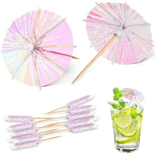 50Pcs Regenschirme Cocktail Rosa Papier Regenschirm Kuchen Dekorieren Kit Topper Dekor von Mounteps