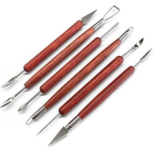 6Pcs Clay Sculpting Tools Set Wachs Carving Keramik Shapers Polymer Modelling Tool von Mounteps