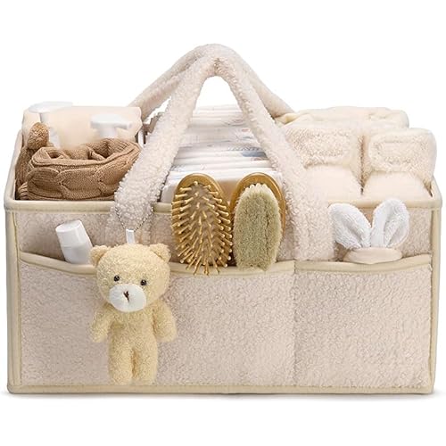 Baby Windel Caddy Organiser New Born Baby Essentials für neue Mutter Wickelkorb (Beige) von Mounteps