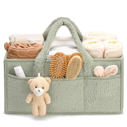 Baby Windel Caddy Organiser New Born Baby Essentials für neue Mutter Wickelkorb (Grün) von Mounteps
